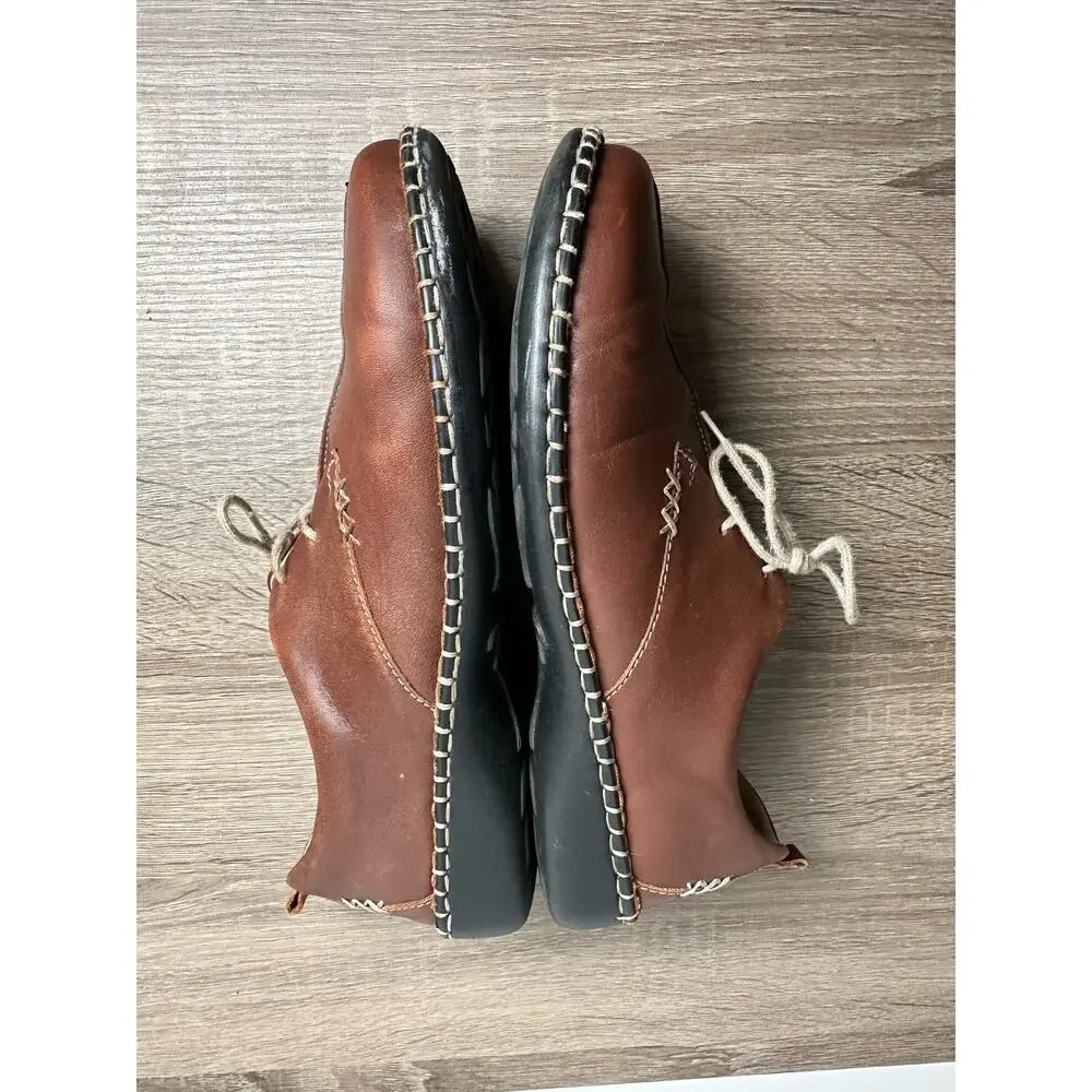 Josef Seibel Lindsay Fisherman Lace Up Minimalist Leather Loafers US 8.5 EU 39